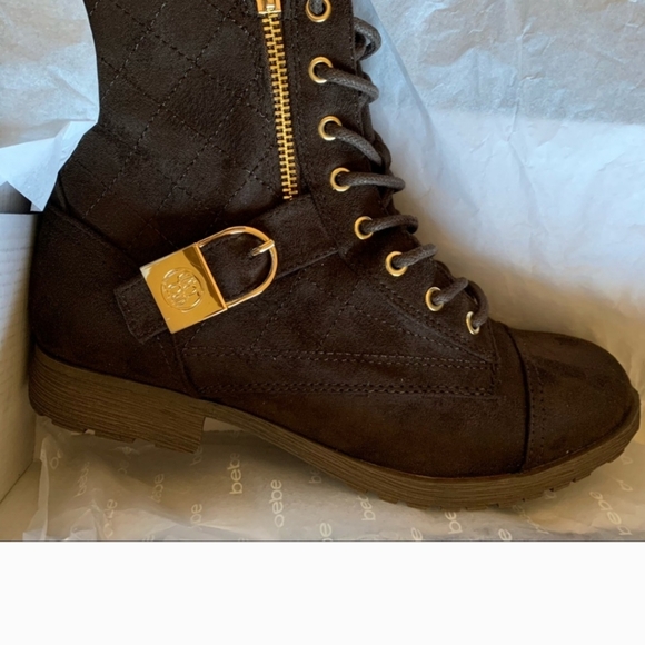 Bebe Wandell Quilt Lace Up Brown Fall Winter Bootie Size 6.5 New In Box Nwt - Picture 10 of 11